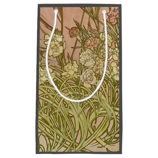 Art Nouveau Alfonse Mucha Bloemanjer bloemen Klein Cadeauzakje (Voorkant)