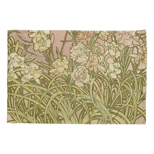 Art Nouveau Alfonse Mucha Bloemanjer bloemen Kussensloop (Achterkant)