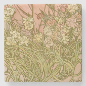 Art Nouveau Alfonse Mucha Bloemanjer bloemen Stenen Onderzetter (Voorkant)