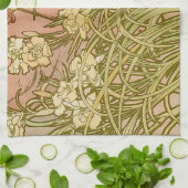 Art Nouveau Alfonse Mucha Bloemanjer bloemen Theedoek (Gevouwen)