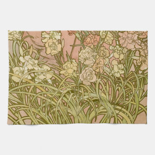 Art Nouveau Alfonse Mucha Bloemanjer bloemen Theedoek