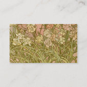Art Nouveau Alfonse Mucha Bloemanjer bloemen Visitekaartje (Achterkant)
