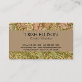 Art Nouveau Alfonse Mucha Bloemanjer bloemen Visitekaartje (Achterkant)