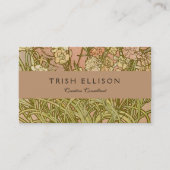 Art Nouveau Alfonse Mucha Bloemanjer bloemen Visitekaartje (Voorkant)