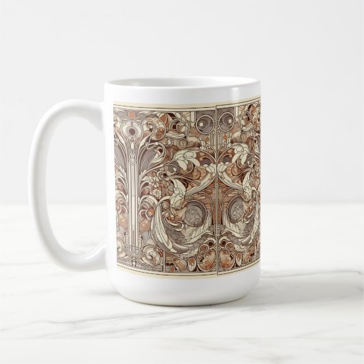 Art Nouveau All Over Patroon Koffiemok (Links)