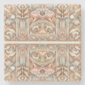 Art Nouveau All Over Patroon Stenen Onderzetter (Voorkant)