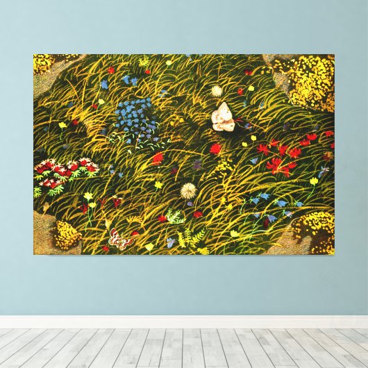 Art Nouveau Alpenweide Canvas Afdruk (Insitu (Houten vloer))