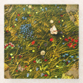 Art Nouveau Alpenweide Glazen Onderzetter (Voorkant)