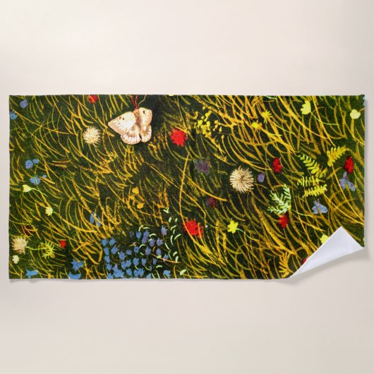 Art Nouveau Alpenweide Strandlaken (Voorkant)