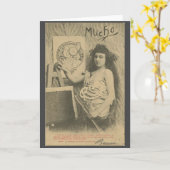 Art nouveau Alphonse mucha art model Kaart (Gele Bloem)