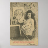 Art nouveau Alphonse mucha art model Poster (Voorkant)