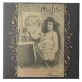 Art nouveau Alphonse mucha art model Tegeltje (Voorkant)