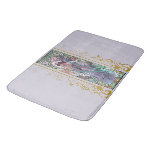 Art Nouveau Alphonse Mucha Avondbeschouwing Badmat (Gekanteld)