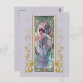 Art Nouveau Alphonse Mucha Avondbeschouwing Briefkaart (Voorkant / Achterkant)