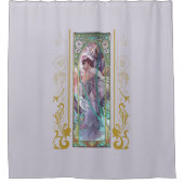 Art Nouveau Alphonse Mucha Avondbeschouwing Douchegordijn (Voorkant)