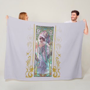 Art Nouveau Alphonse Mucha Avondbeschouwing Fleece Deken