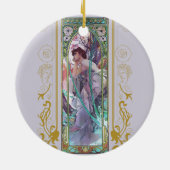 Art Nouveau Alphonse Mucha Avondbeschouwing Keramisch Ornament (Achterkant)