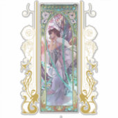 Art Nouveau Alphonse Mucha Avondbeschouwing Sticker (Voorkant)