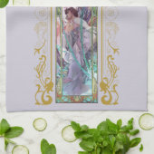 Art Nouveau Alphonse Mucha Avondbeschouwing Theedoek (Gevouwen)