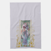 Art Nouveau Alphonse Mucha Avondbeschouwing Theedoek (Verticaal)