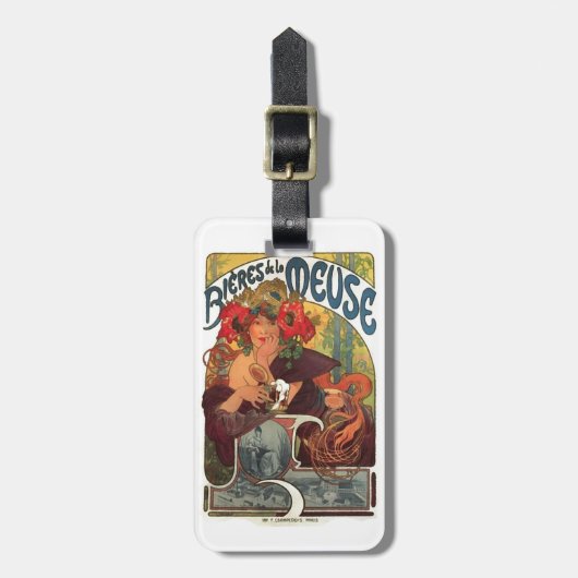 Art Nouveau Alphonse Mucha Bagagelabels (Voorkant verticaal)