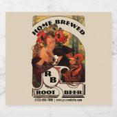 Art Nouveau Alphonse Mucha Bier Etiket (Enkel label)