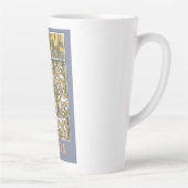 Art nouveau alphonse mucha bloemenkunst 1901 paars latte mok (Rechts)