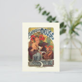 Art Nouveau Alphonse Mucha Briefkaart (Staand voorkant)
