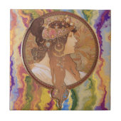 Art Nouveau - Alphonse Mucha Byzantine    Tegeltje (Voorkant)