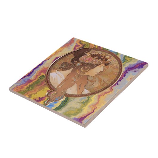 Art Nouveau - Alphonse Mucha Byzantine    Tegeltje (Zijkant)