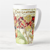 Art nouveau Alphonse Mucha Chrysanthemum herfst Latte Mok (Rechterhoek)