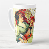 Art nouveau Alphonse Mucha Chrysanthemum herfst Latte Mok (Linkerhoek)
