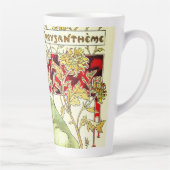 Art nouveau Alphonse Mucha Chrysanthemum herfst Latte Mok (Rechts)