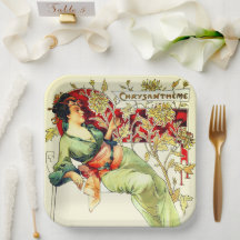 Art nouveau Alphonse Mucha Chrysanthemum herfst