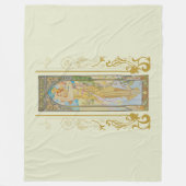 Art Nouveau Alphonse Mucha -De helderheid van de d Fleece Deken (Voorkant)