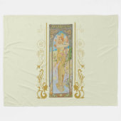 Art Nouveau Alphonse Mucha -De helderheid van de d Fleece Deken (Voorkant (Horizontaal))