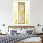 Art Nouveau Alphonse Mucha De Helderheid van de Da Canvas Afdruk (Insitu (Slaapkamer))