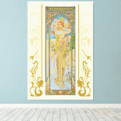 Art Nouveau Alphonse Mucha De Helderheid van de Da Canvas Afdruk (Insitu (Houten vloer))