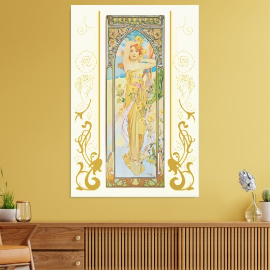 Art Nouveau Alphonse Mucha De Helderheid van de Da Canvas Afdruk (Insitu (Woonkamer))