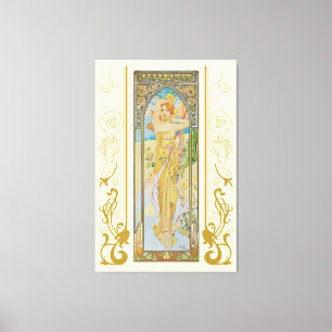 Art Nouveau Alphonse Mucha De Helderheid van de Da Canvas Afdruk
