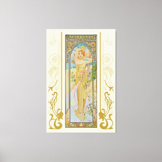 Art Nouveau Alphonse Mucha De Helderheid van de Da Canvas Afdruk (Voorkant)