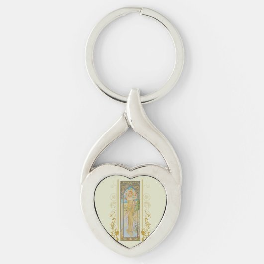 Art Nouveau Alphonse Mucha - De helderheid van de  Sleutelhanger (Voorkant)