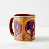 Art nouveau Alphonse Mucha Donna elegant Mok (Voorkant links)