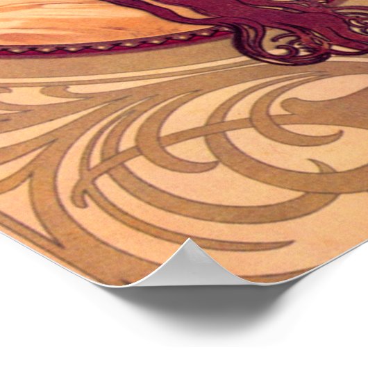 Art nouveau Alphonse Mucha Donna elegant Poster (Hoek)