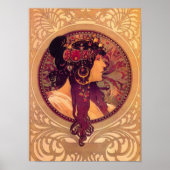 Art nouveau Alphonse Mucha Donna elegant Poster (Voorkant)