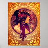 Art nouveau Alphonse Mucha Donna elegant Poster (Voorkant)
