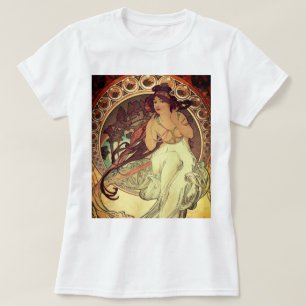 Art nouveau Alphonse Mucha elegante vintage vrouw T-shirt