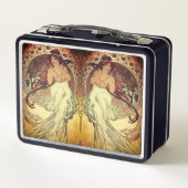 Art nouveau Alphonse Mucha elegante vrouw (Achterkant)