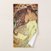 Art nouveau Alphonse Mucha elegante vrouw Bad Handdoek (Handdoek)