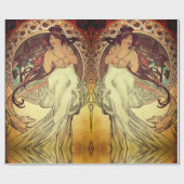 Art nouveau Alphonse Mucha elegante  vrouw Cadeaupapier (Vlak)
